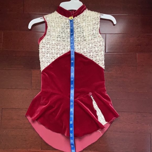 Handmade used red ice skating outfit - Picture 3 of 6